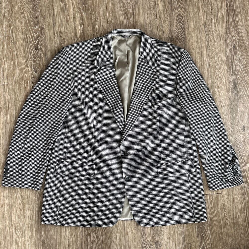 Boardroom Clothiers Suit Blazer Custom Men’s 50R 100% Pure Cashmere Houndstooth